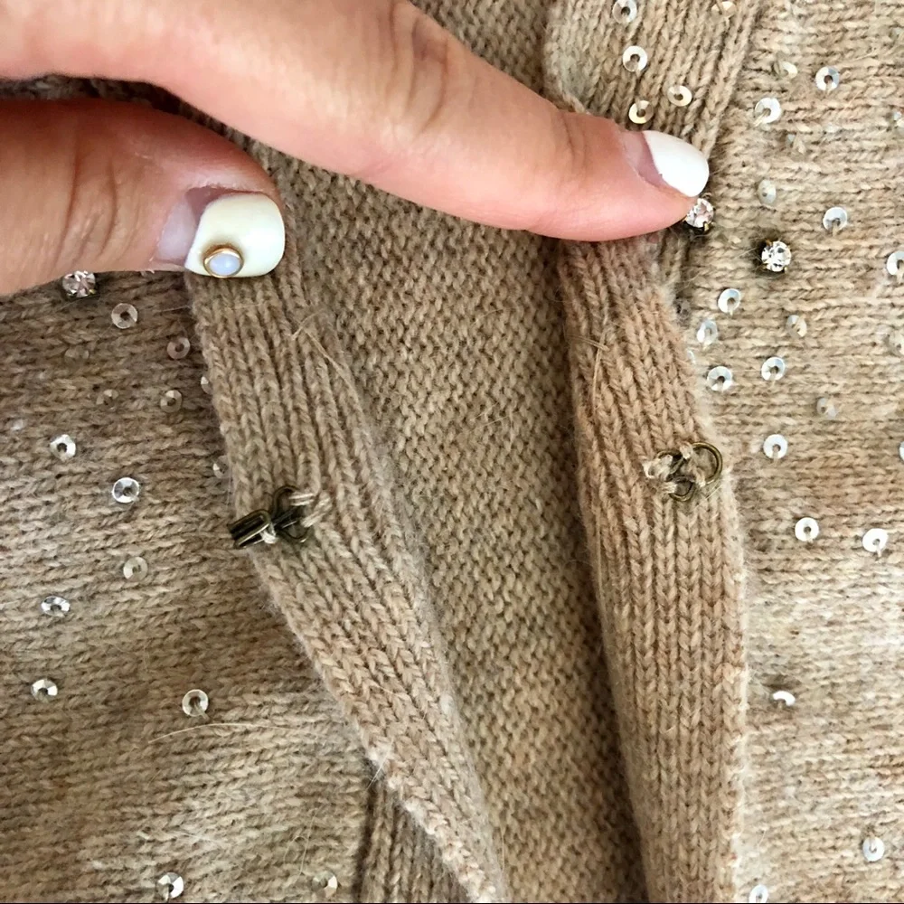 Vintage A&F Embellished Cashmere Cardigan
